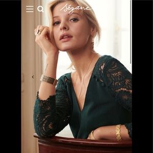 Sezane - Emerald Green Blouse - Size 10
